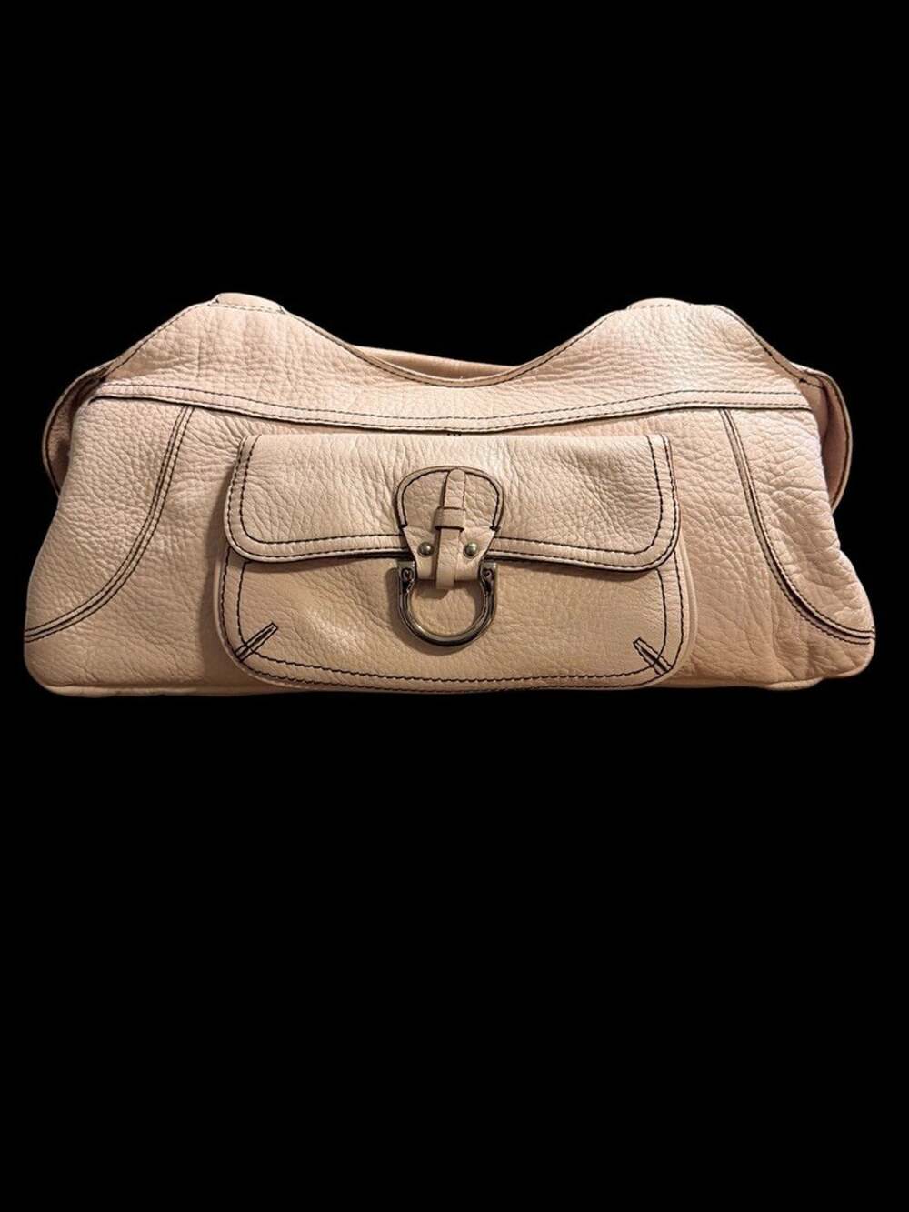 Vintage Nordstrom Blush Pink Pebbled Leather Satchel HandBag Y2K Great Condition